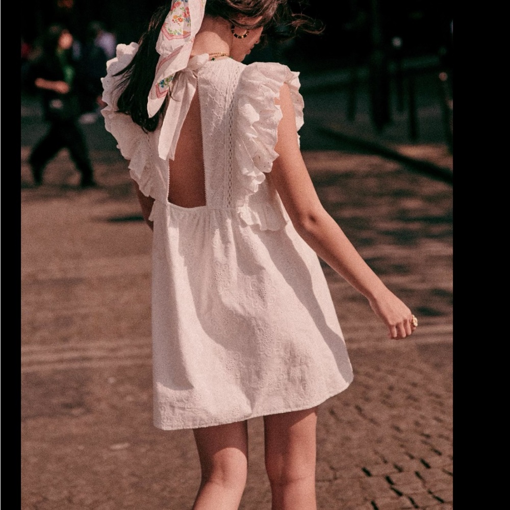 Sezane embroidered dress NWT